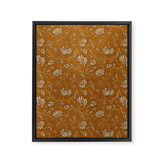 KALAMI FLORAL MUSTARD Framed Canvas Print Gallery Image 1