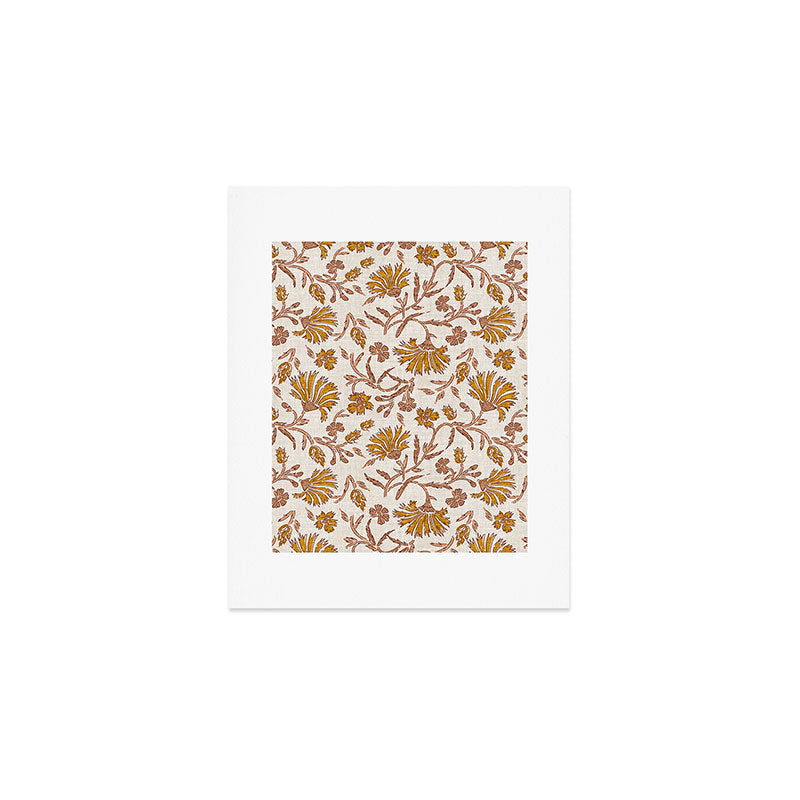 KALAMI FLORAL MUSTARD Art Print Gallery Image 1