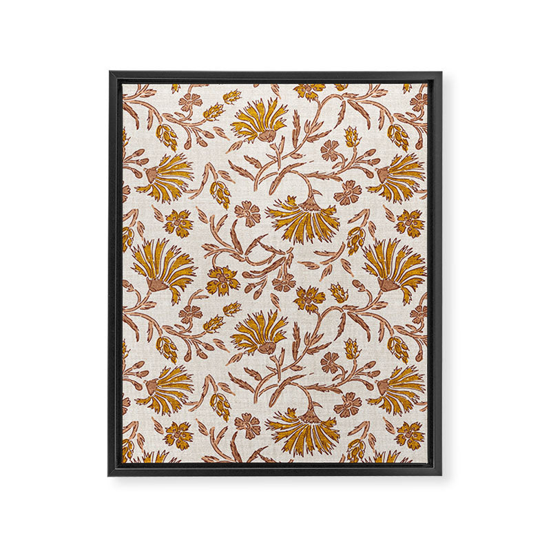 KALAMI FLORAL MUSTARD Framed Canvas Print Gallery Image 8