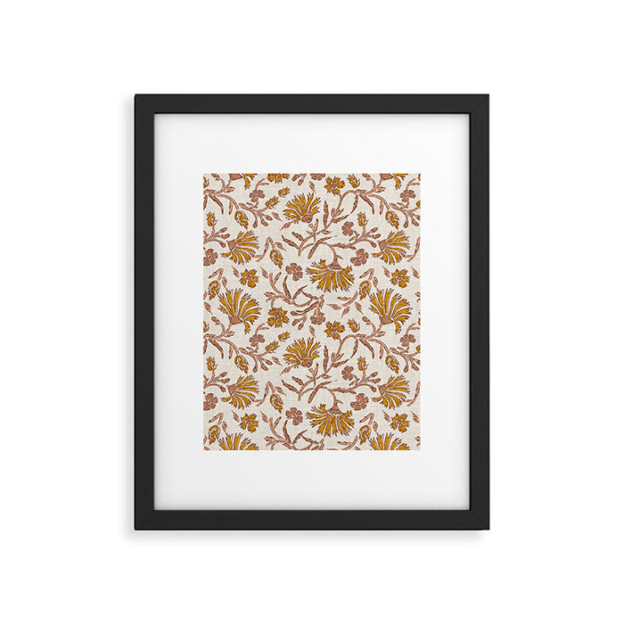 KALAMI FLORAL MUSTARD Framed Art Print Gallery Image 1