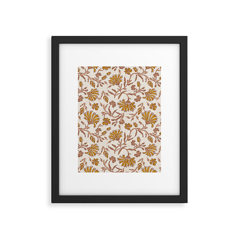 KALAMI FLORAL MUSTARD Framed Art Print Gallery Image 6