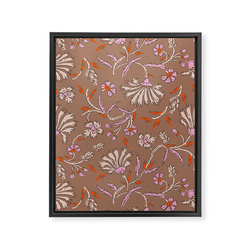 KALAMI MOCHA Inspired by PANTONE 17 1230 Mocha Mousse Framed Canvas Print Gallery Image 8