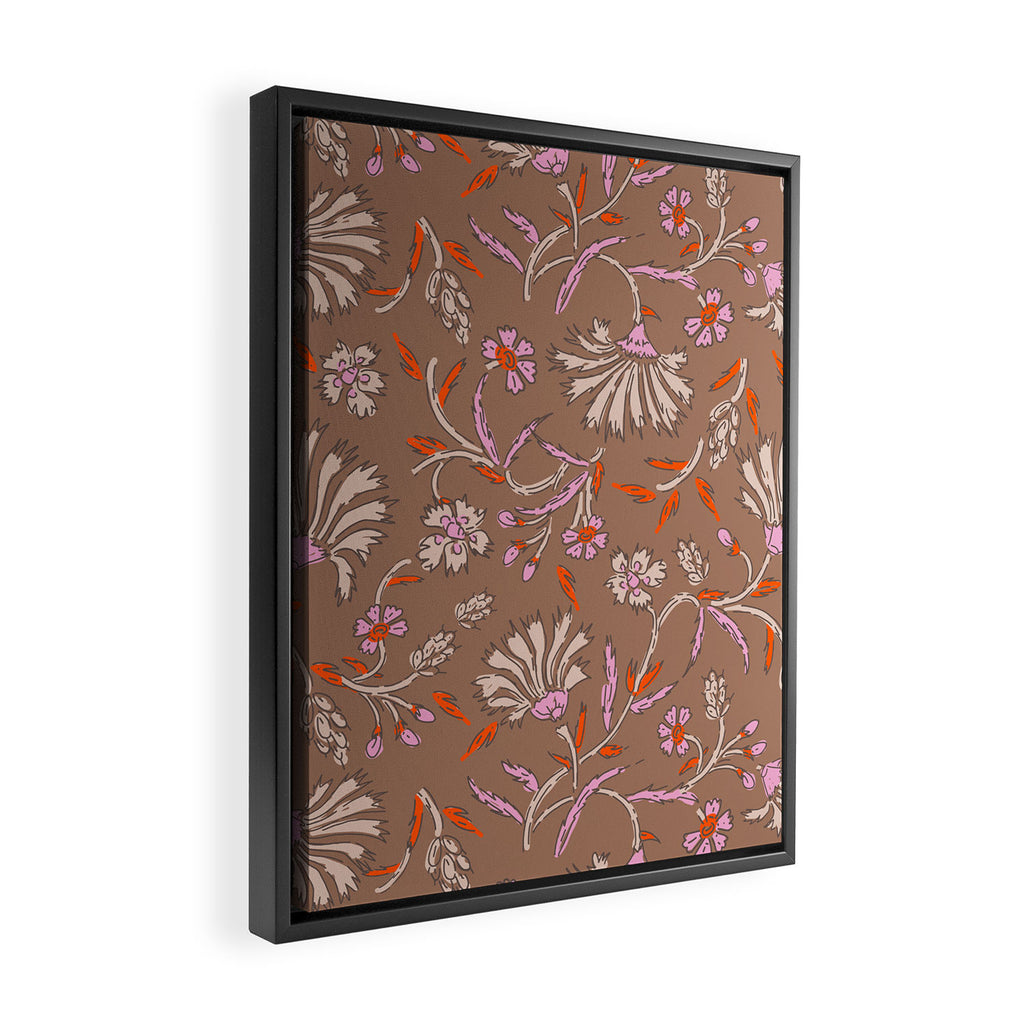 KALAMI MOCHA Inspired by PANTONE 17 1230 Mocha Mousse Framed Canvas Print Gallery Image 2