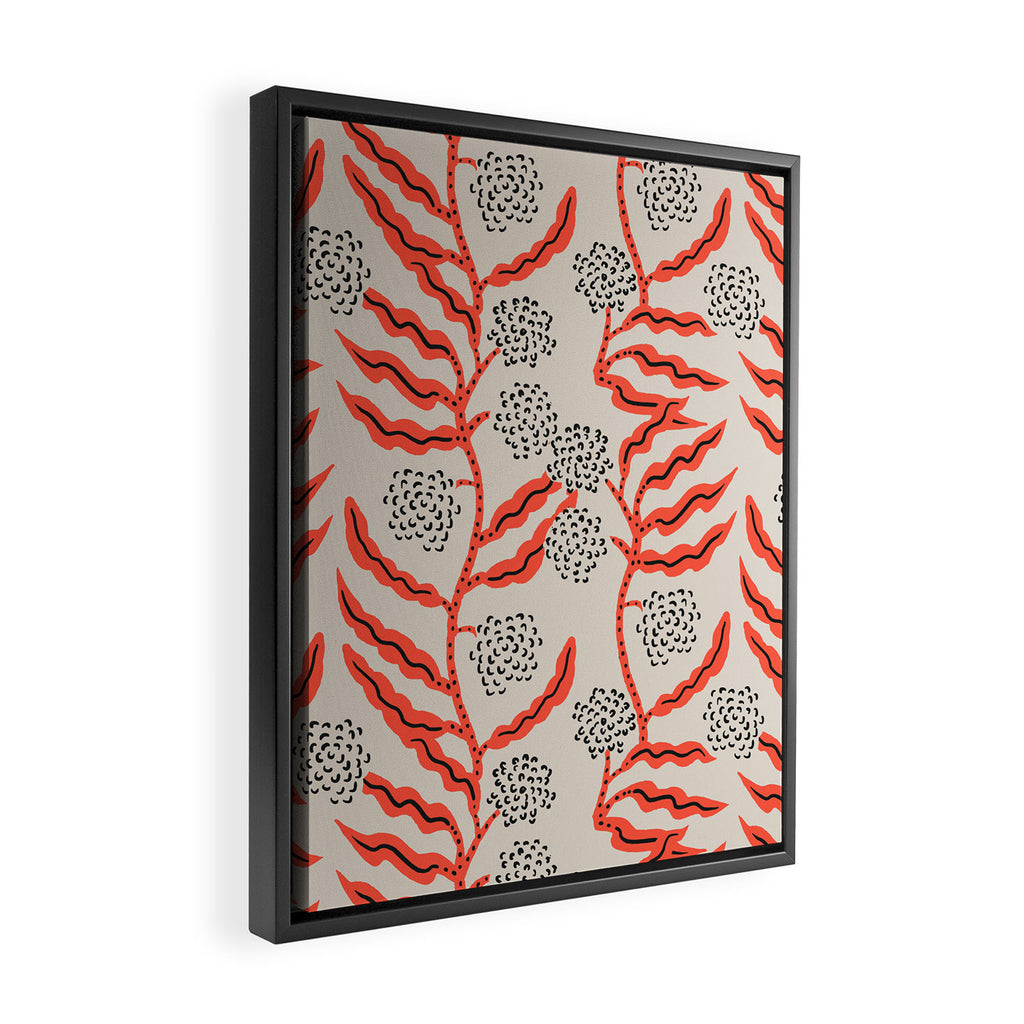 LA VILLE VINE CORAL Framed Canvas Print Gallery Image 2