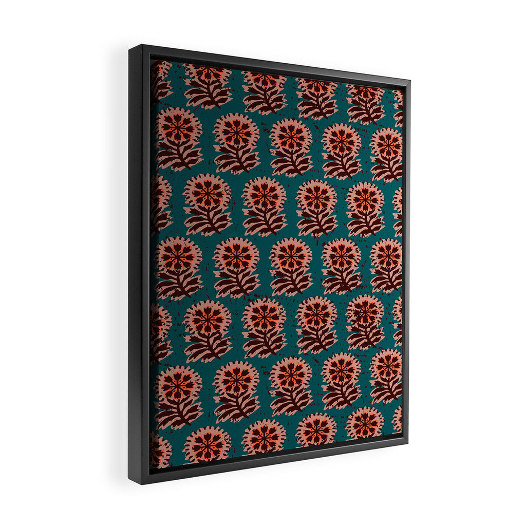 MACHA TEAL COSMOS Framed Canvas Print Gallery Image 2
