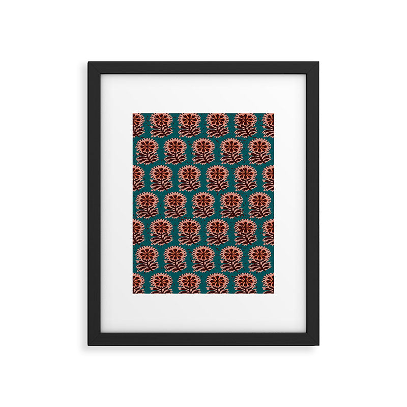 MACHA TEAL COSMOS Framed Art Print Gallery Image 6