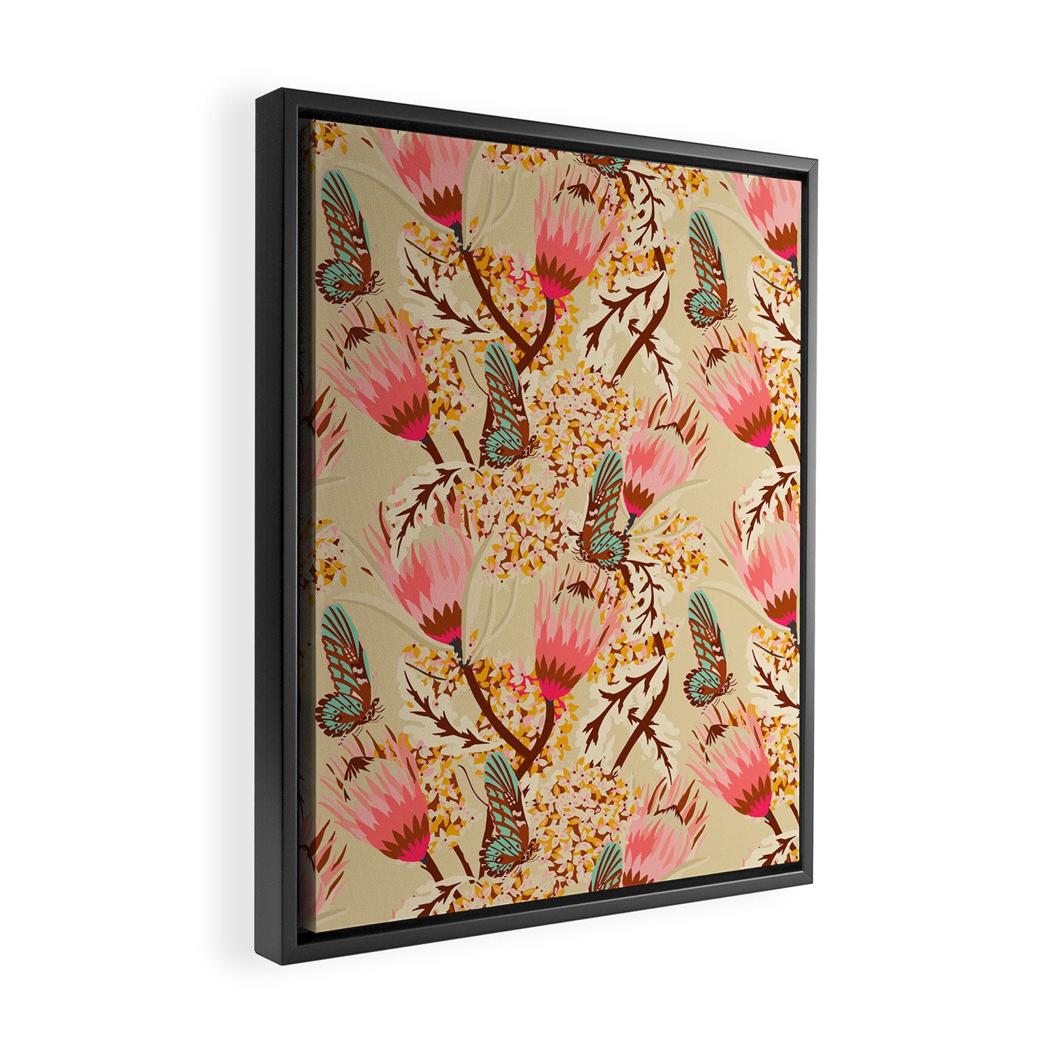 MADEMOISELLE TEMPLE BUTTERFLY Framed Canvas Print Gallery Image 2
