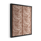 MOCHA FLORAL STRIPE  Inspired by PANTONE 17 1230 Mocha Mousse Framed Canvas Print Gallery Image 2
