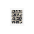 PARIS MAP BLACK RUSTIC Art Print Gallery Image 1