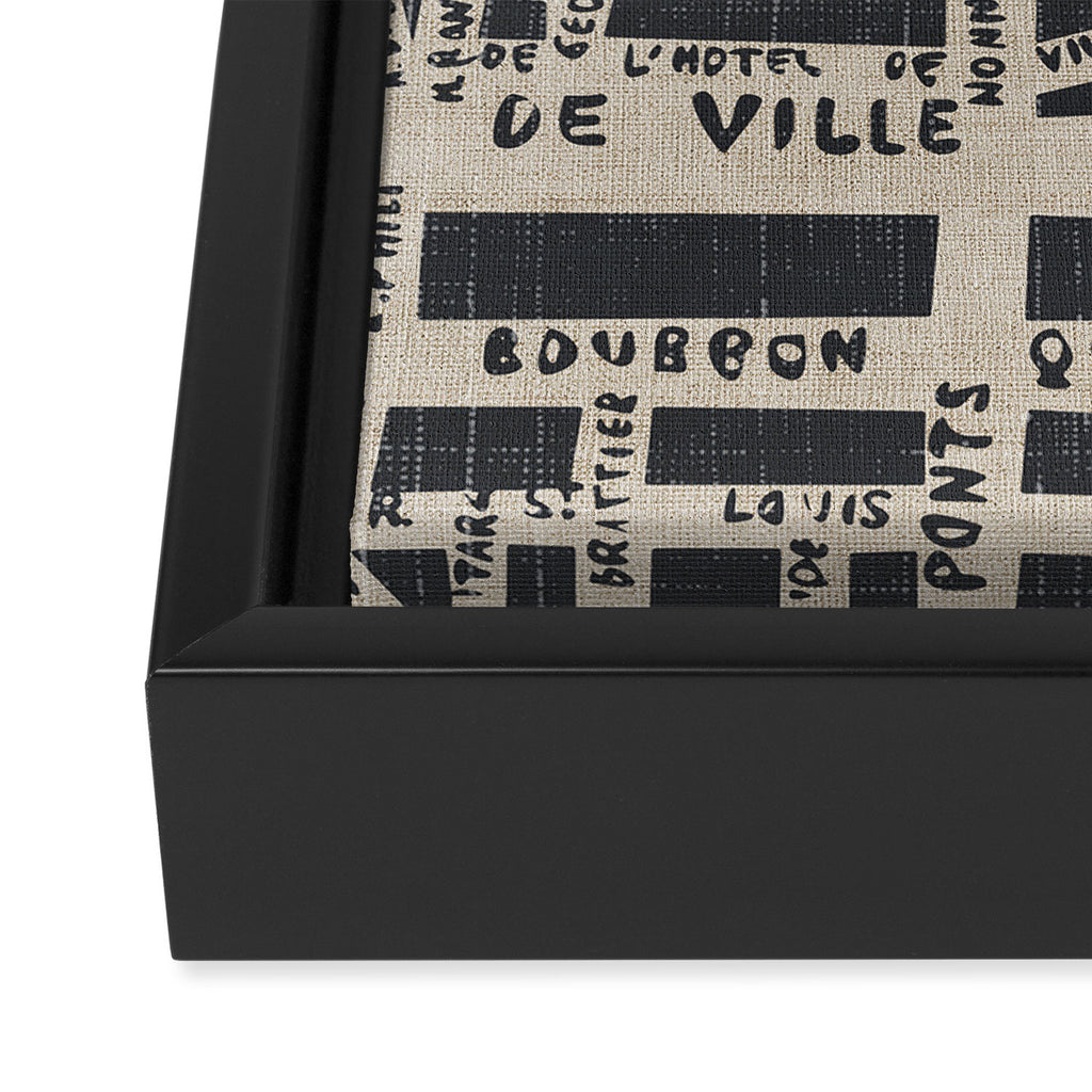 PARIS MAP BLACK RUSTIC Framed Canvas Print Gallery Image 3