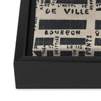 PARIS MAP BLACK RUSTIC Framed Canvas Print Gallery Image 3