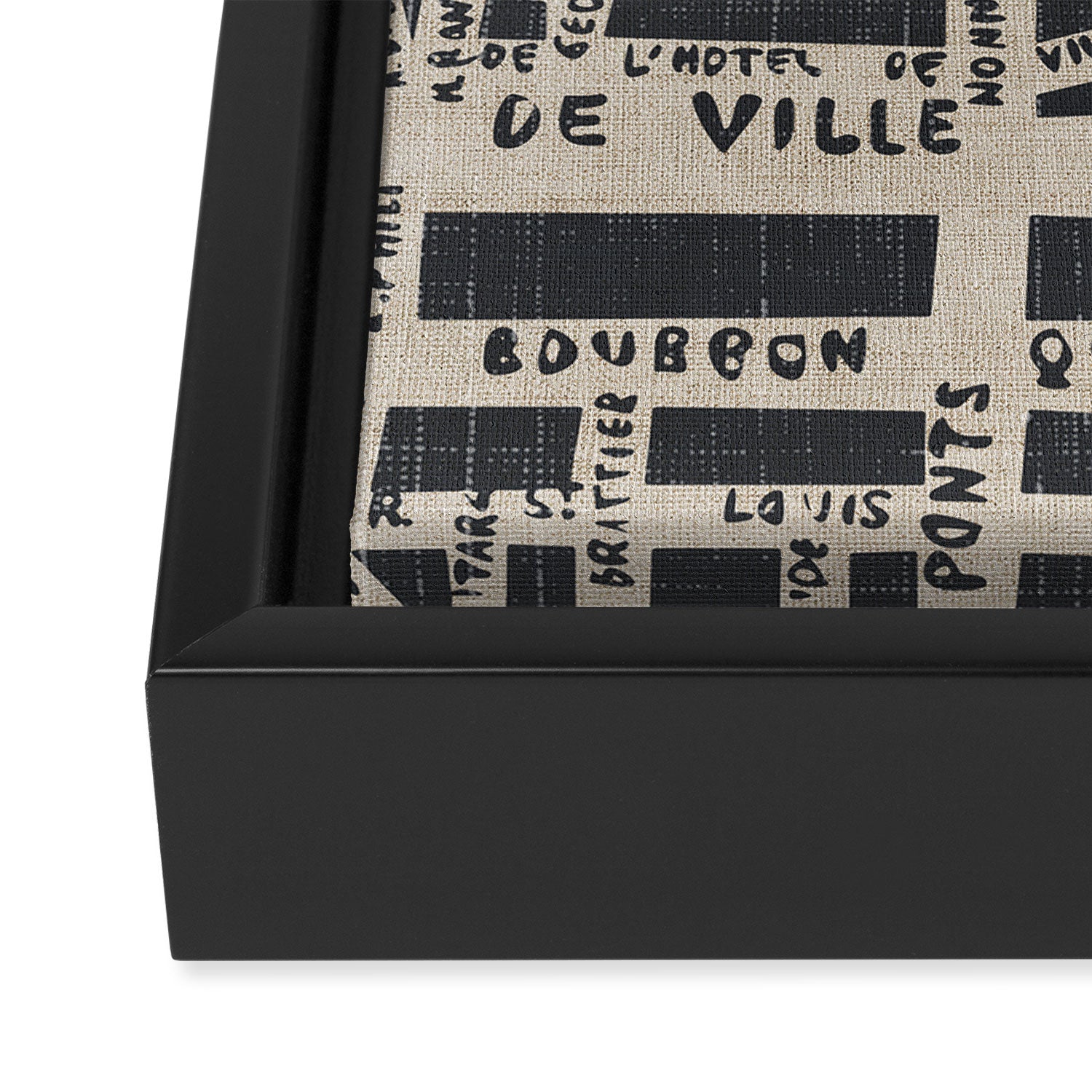 PARIS MAP BLACK RUSTIC Framed Canvas Print Gallery Image 3