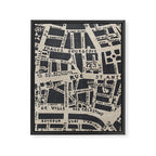 PARIS MAP BLACK RUSTIC Framed Canvas Print Gallery Image 8