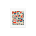 paris map blue Art Print Gallery Image 1
