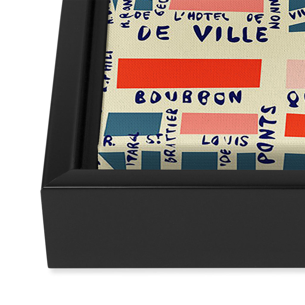 paris map blue Framed Canvas Print Gallery Image 3