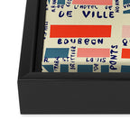 paris map blue Framed Canvas Print Gallery Image 3
