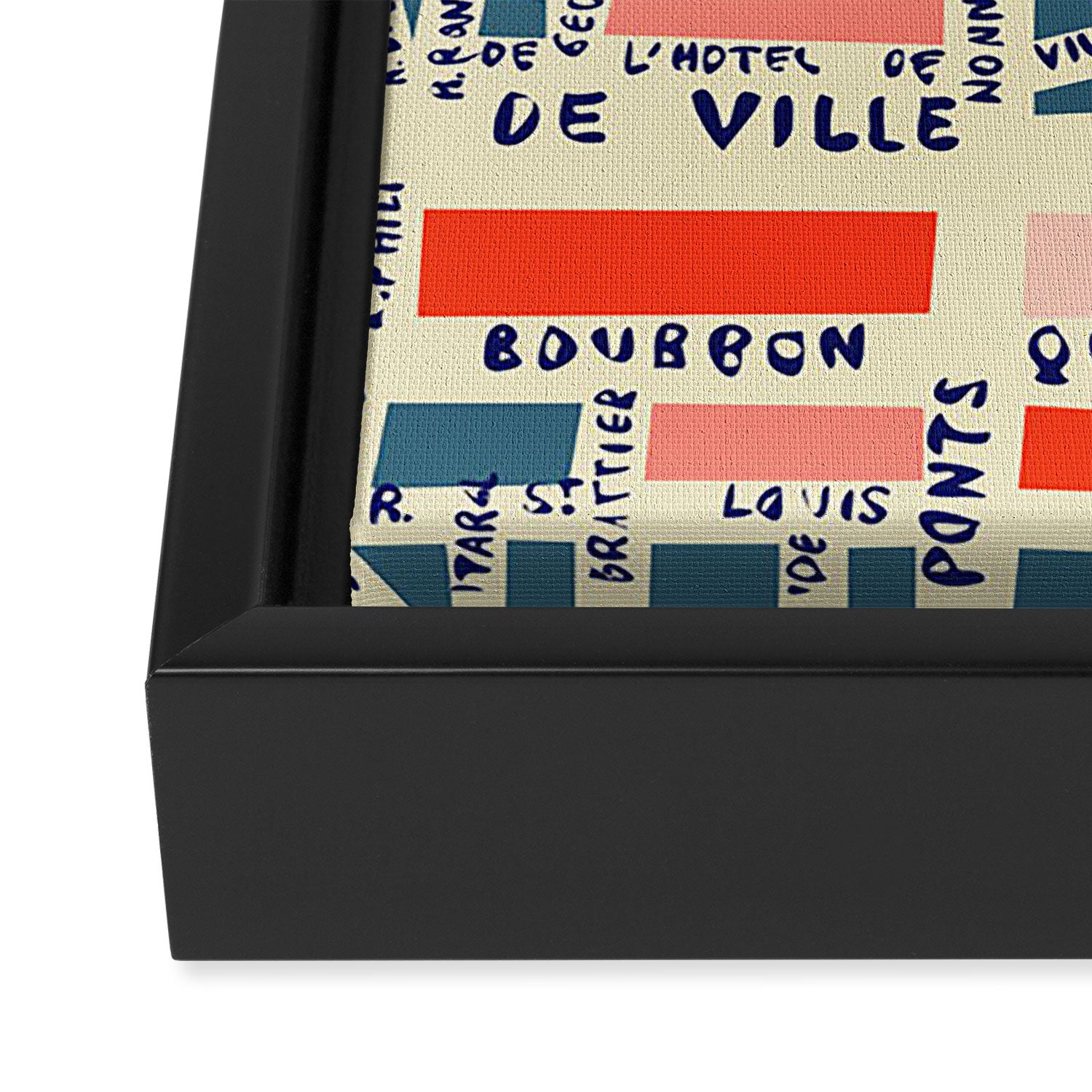 paris map blue Framed Canvas Print Gallery Image 3