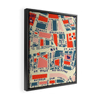 paris map blue Framed Canvas Print Gallery Image 2