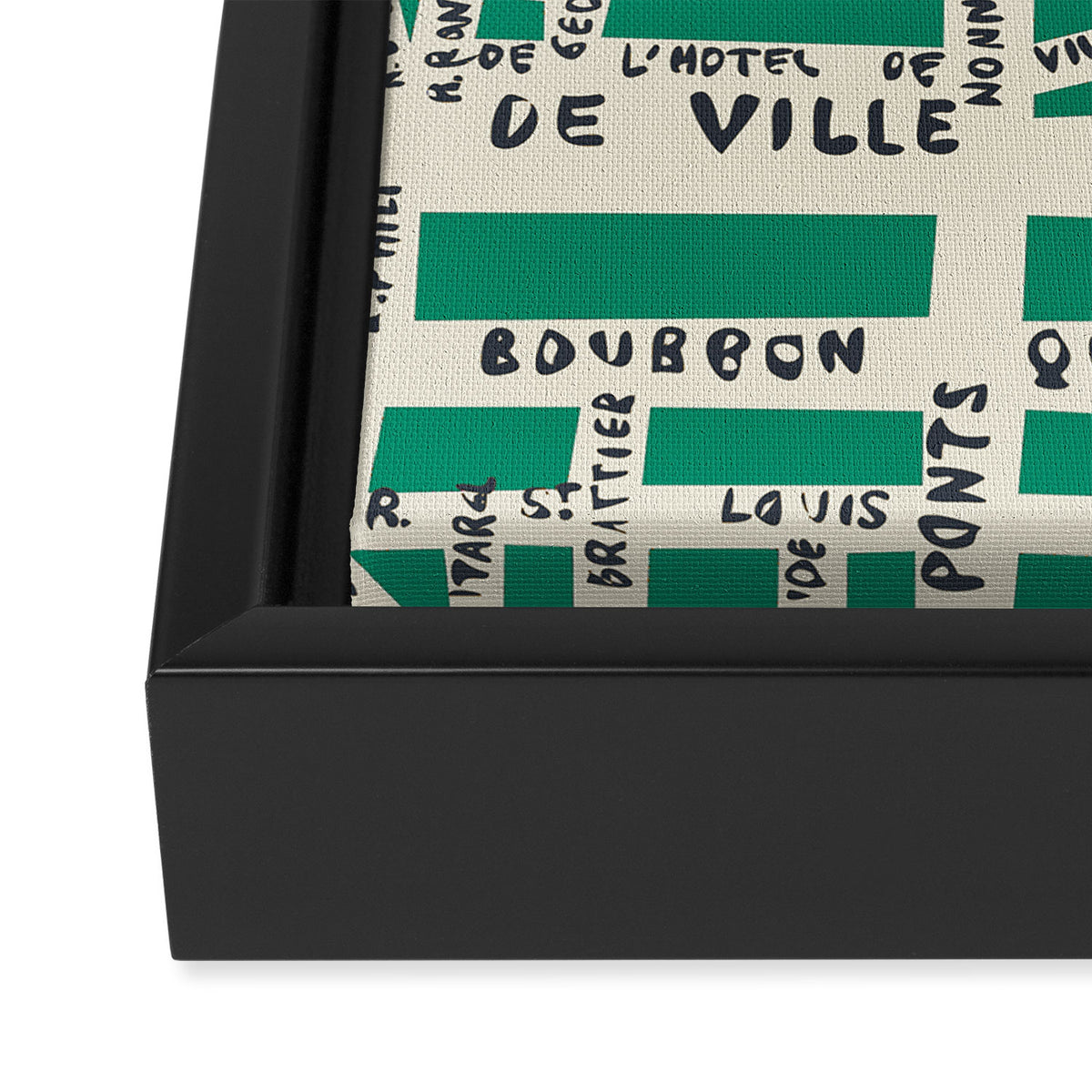 PARIS MAP GREEN Framed Canvas Print Gallery Image 3