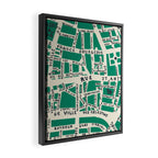 PARIS MAP GREEN Framed Canvas Print Gallery Image 2