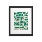 PARIS MAP GREEN Framed Art Print Gallery Image 4