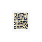 PARIS MAP GREY GOLD Art Print Gallery Image 1