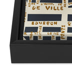 PARIS MAP GREY GOLD Framed Canvas Print Gallery Image 3