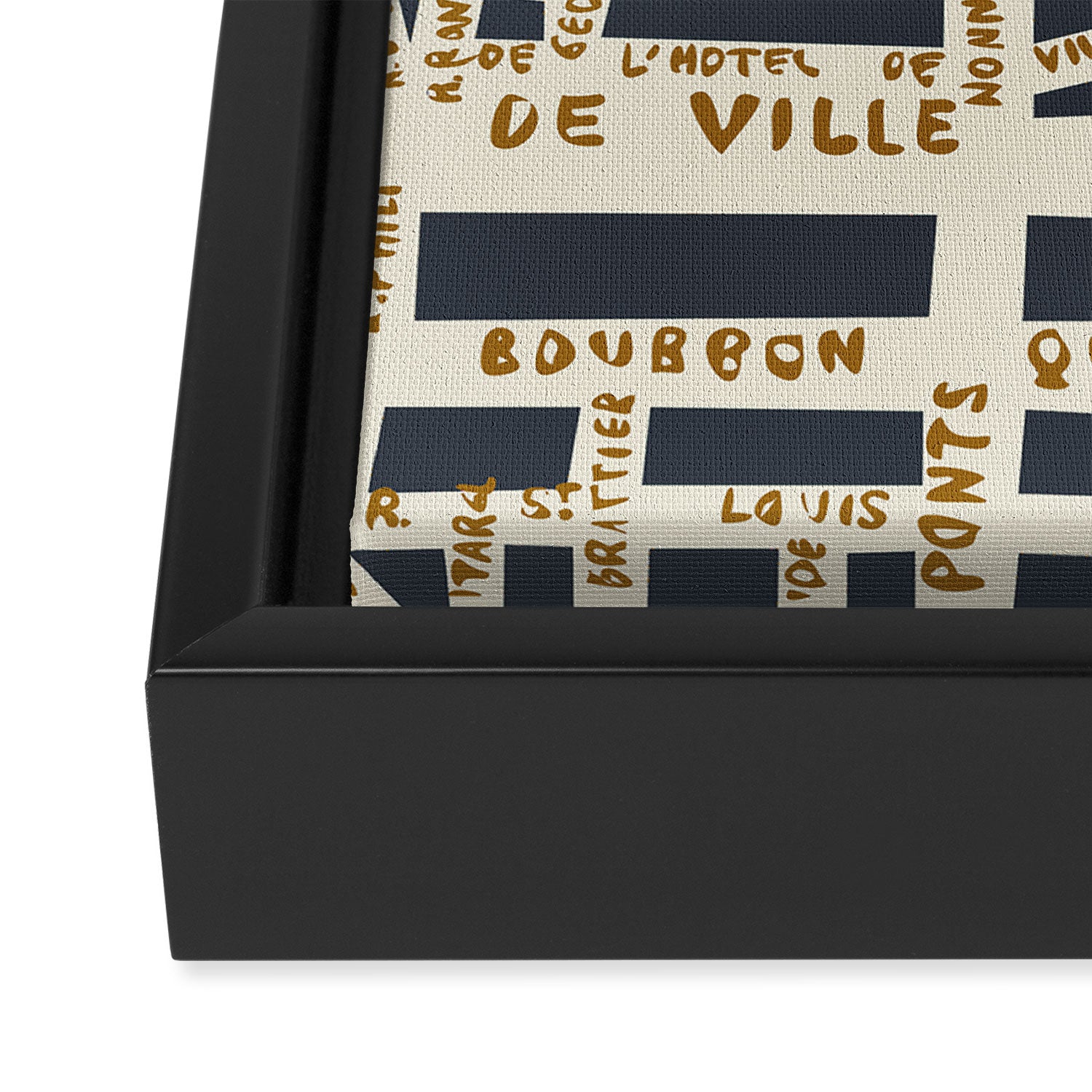 PARIS MAP GREY GOLD Framed Canvas Print Gallery Image 3