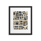 PARIS MAP GREY GOLD Framed Art Print Gallery Image 6