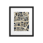 PARIS MAP GREY GOLD Framed Art Print Gallery Image 4