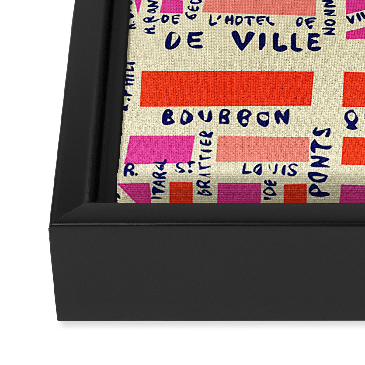paris map pink Framed Canvas Print Gallery Image 3