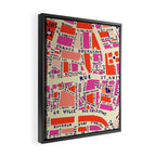 paris map pink Framed Canvas Print Gallery Image 2