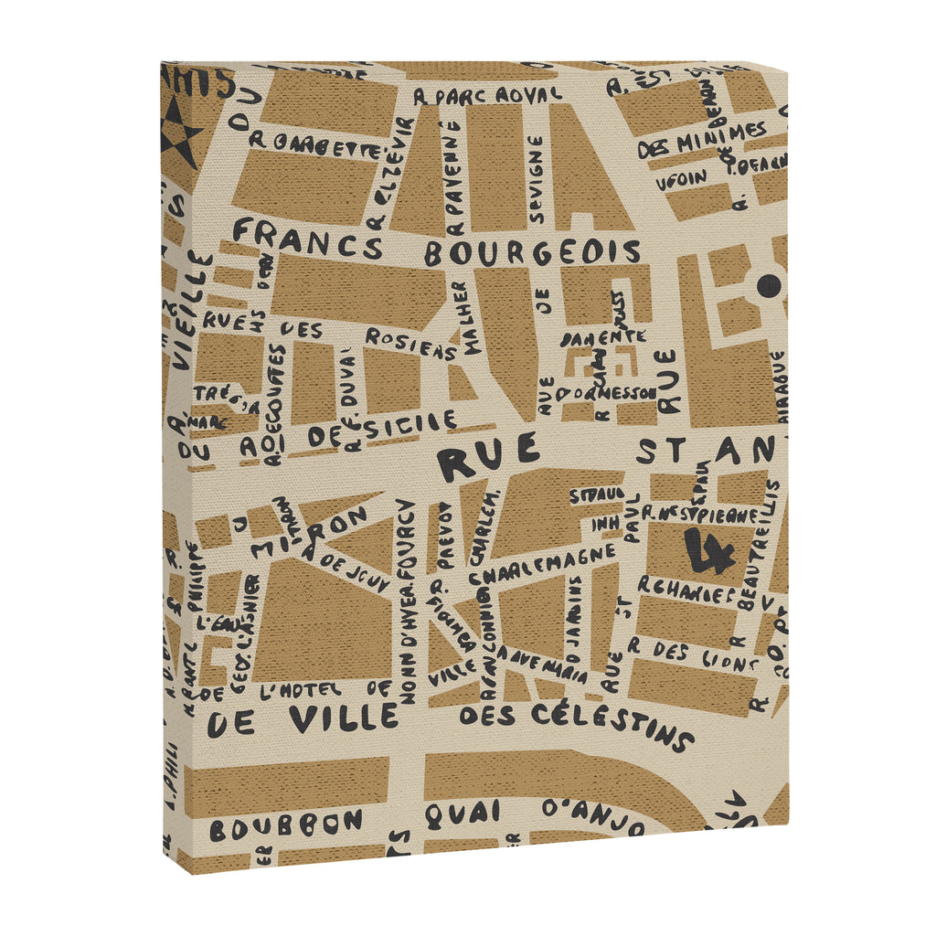 PARIS MAP RUSTIC Canvas Print Gallery Image 8