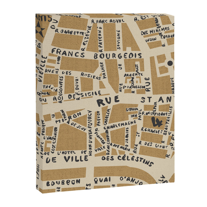 PARIS MAP RUSTIC Canvas Print Gallery Image 1