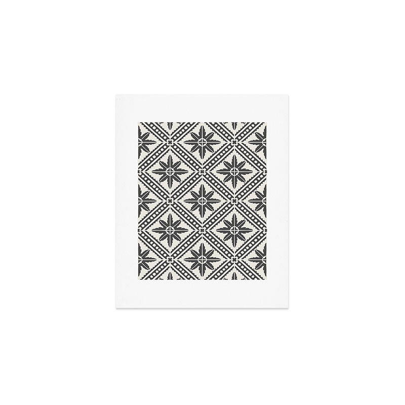TAZA STAR TILE GREY Art Print Gallery Image 1