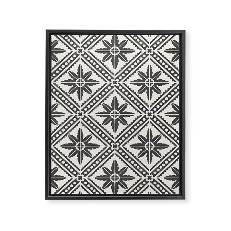 TAZA STAR TILE GREY Framed Canvas Print Gallery Image 8
