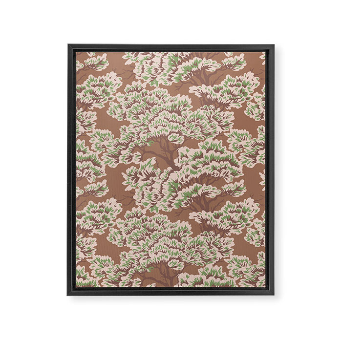 UMBRIA WARM WOODS Inspired by PANTONE 17 1230 Mocha Mousse Framed Canvas Print Gallery Image 1