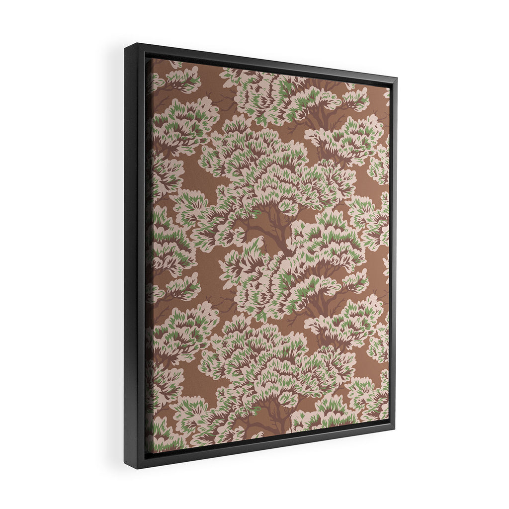 UMBRIA WARM WOODS Inspired by PANTONE 17 1230 Mocha Mousse Framed Canvas Print Gallery Image 2