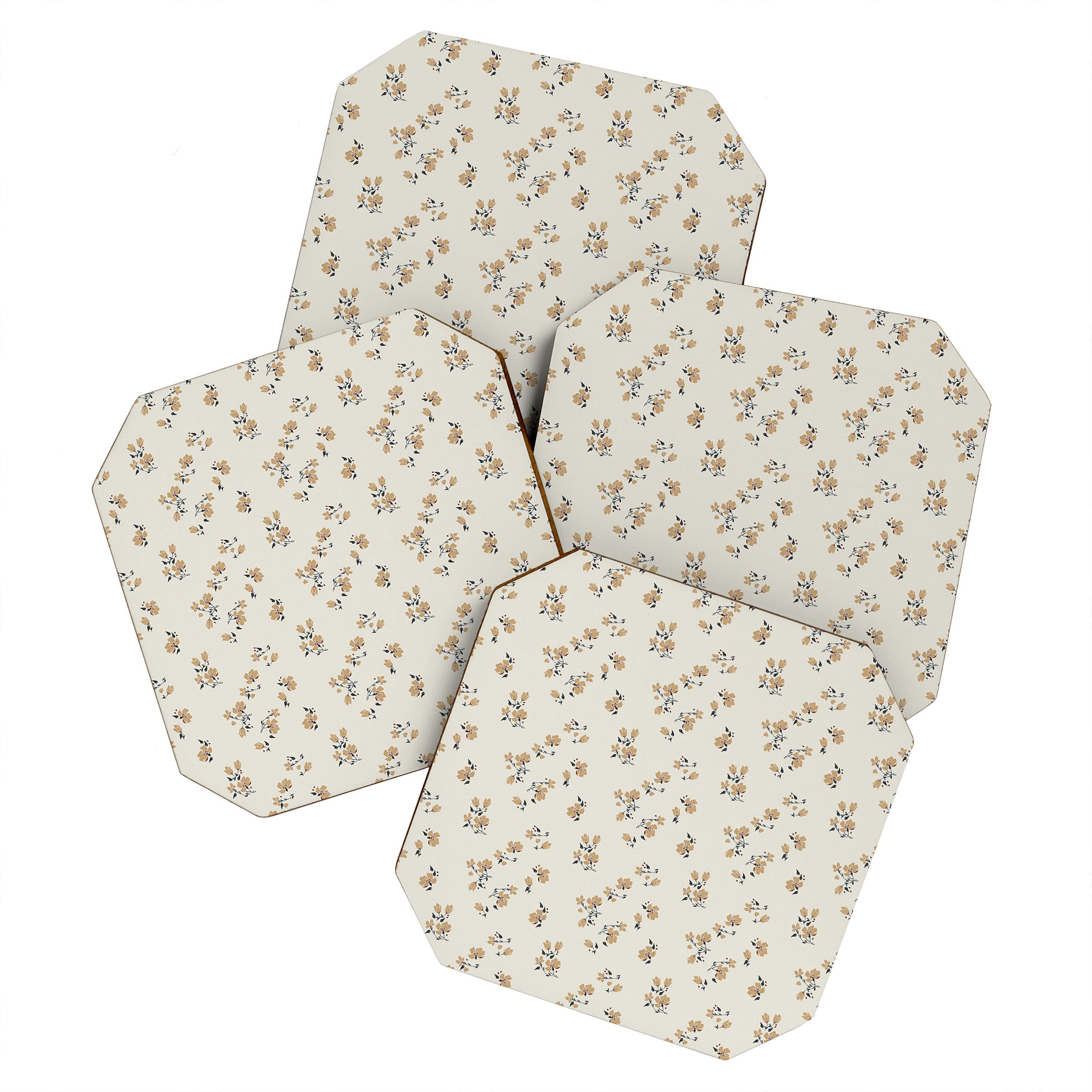 VINTAGE FLORAL NEUTRAL Coaster Gallery Image 1