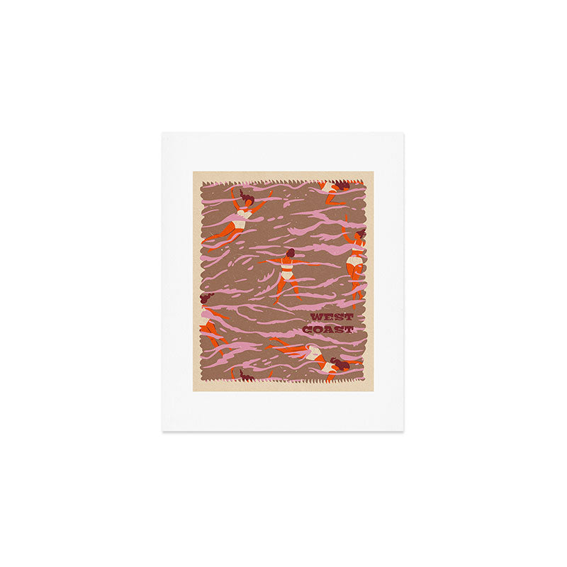 WEST COAST Inspired by PANTONE 17 1230 Mocha Mousse Art Print Gallery Image 1