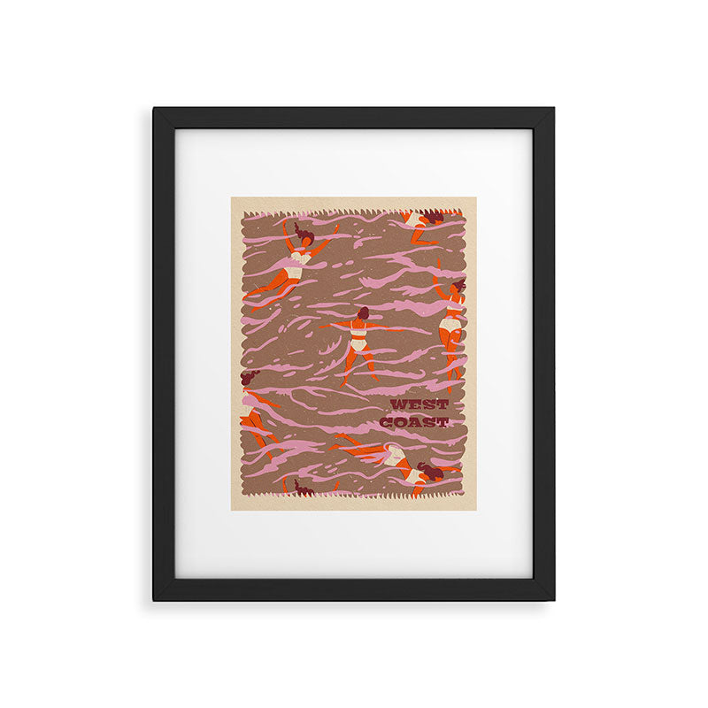 WEST COAST Inspired by PANTONE 17 1230 Mocha Mousse Framed Art Print Gallery Image 5