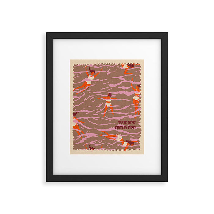 WEST COAST Inspired by PANTONE 17 1230 Mocha Mousse Framed Art Print Gallery Image 1