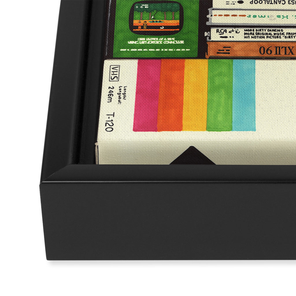 Cassettes, VHS and Video Games Framed Canvas Print Gallery Image 3
