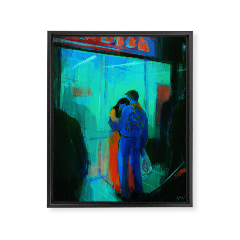 Happy Shoppers Print Framed Canvas Print