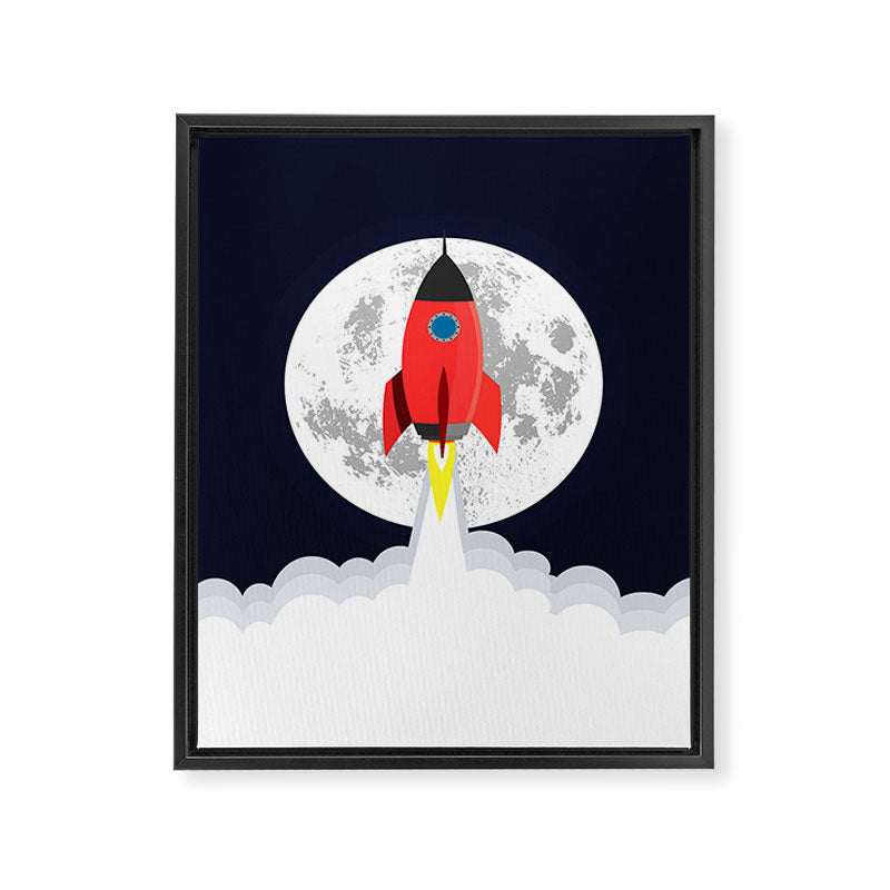 Rocket lift off Framed Canvas Print