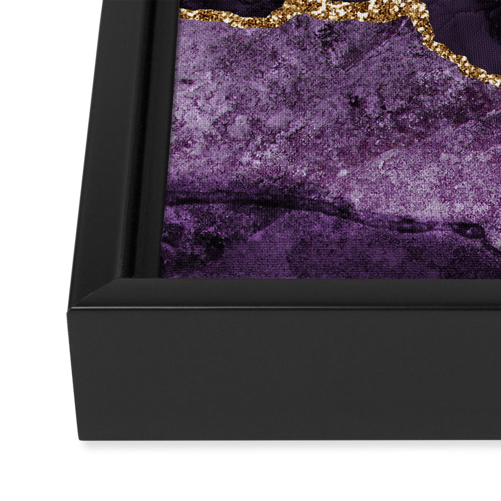 Agate Purple Gold Glitter Design Framed Canvas Print Gallery Image 3