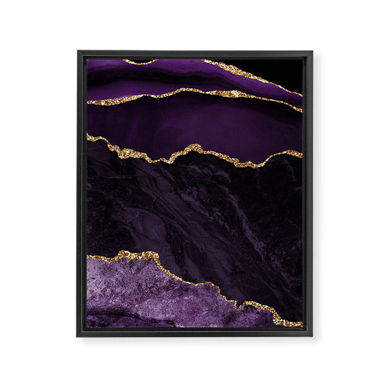 Agate Purple Gold Glitter Design Framed Canvas Print Gallery Image 8