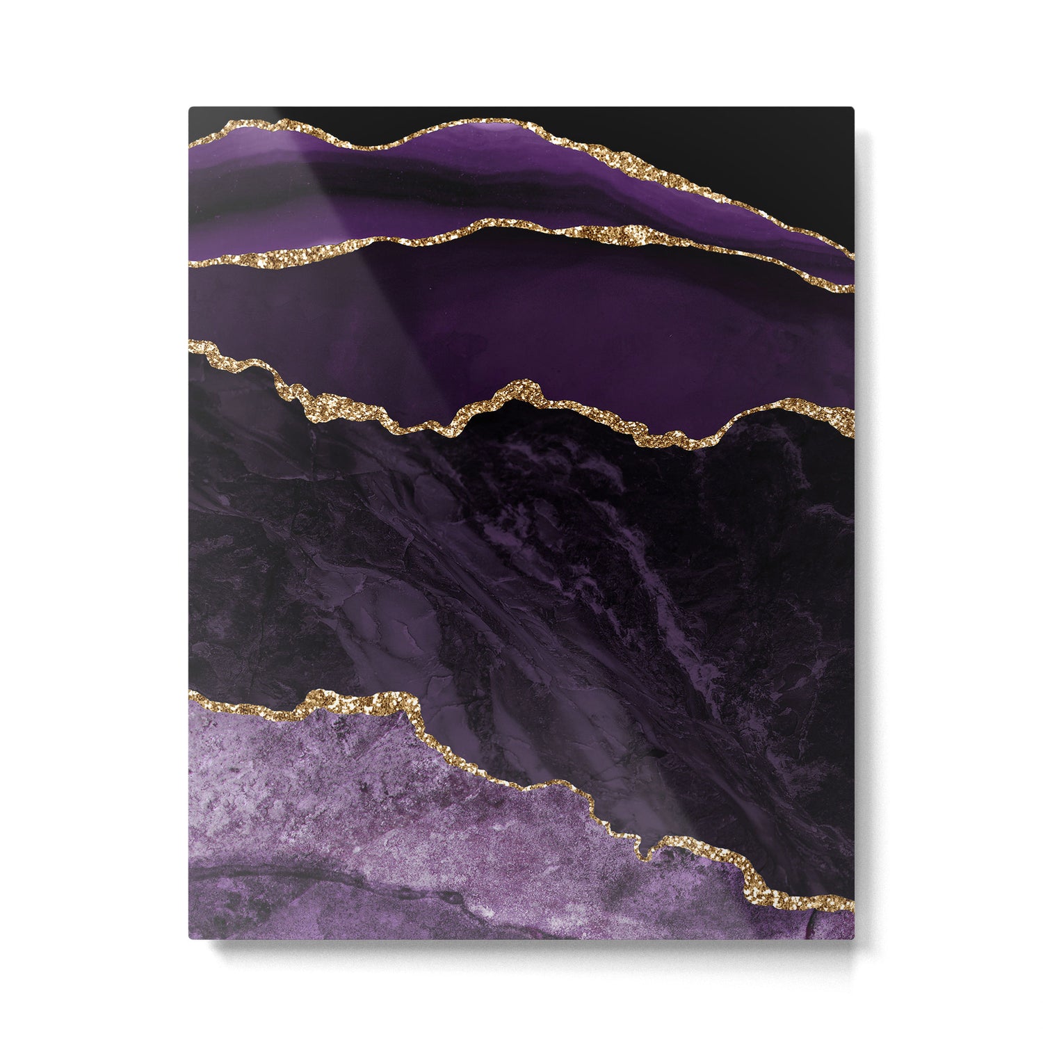 Agate Purple Gold Glitter Design Metal Print Gallery Image 6