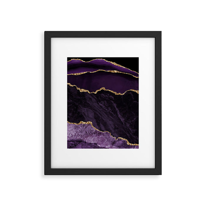 Agate Purple Gold Glitter Design Framed Art Print Gallery Image 1