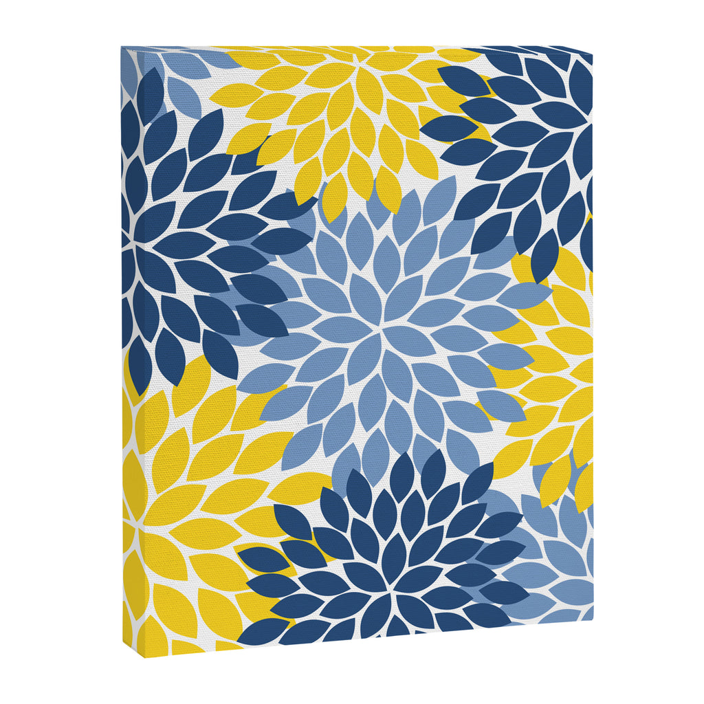 Blue Yellow Flower Burst Floral Pattern Canvas Print Gallery Image 8
